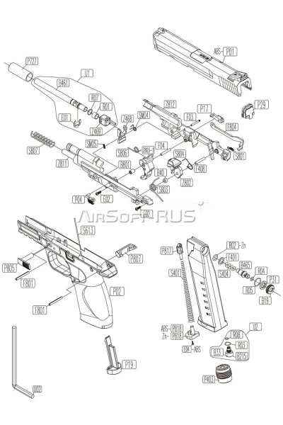 Втулка спускового крючка KWC Smith&Wesson M&P 9 CO2 GNBB (KC-48HN-B801)